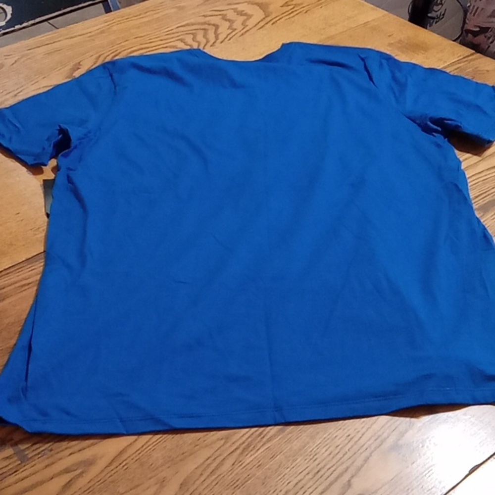 NIKE MENS T TEE SHIRT EXTRA LARGE XL New Workout BLUE WHITE ATHLETIC CUT - Picture 4 of 5